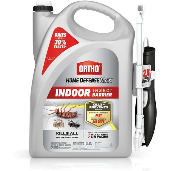 Ortho Home Defense Max Indoor Insect Barrier Spray - Kills Ants, Roaches, Spiders, Fleas, Ticks - 1 gal