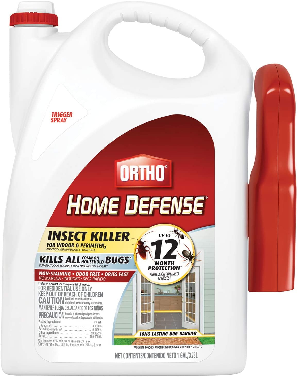 Ortho Indoor & Perimeter Home Defense Fleas & Ticks Insect Killer, 1 Gallon