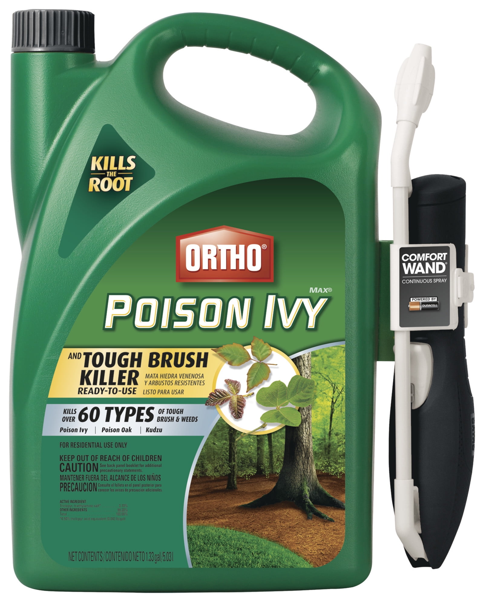 Ortho MAX Poison Ivy & Tough Brush Killer Ready-to-Use with Comfort Wand, 1.33-gallon