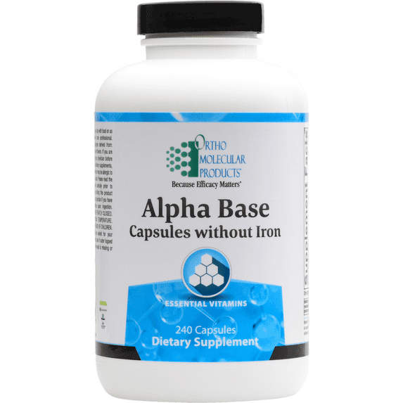Ortho Molecular Products Alpha Base Capsules Without Iron - 240ct