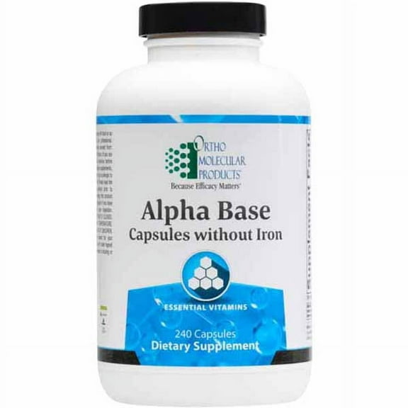Ortho Molecular Products Alpha Base Capsules Without Iron - 240ct