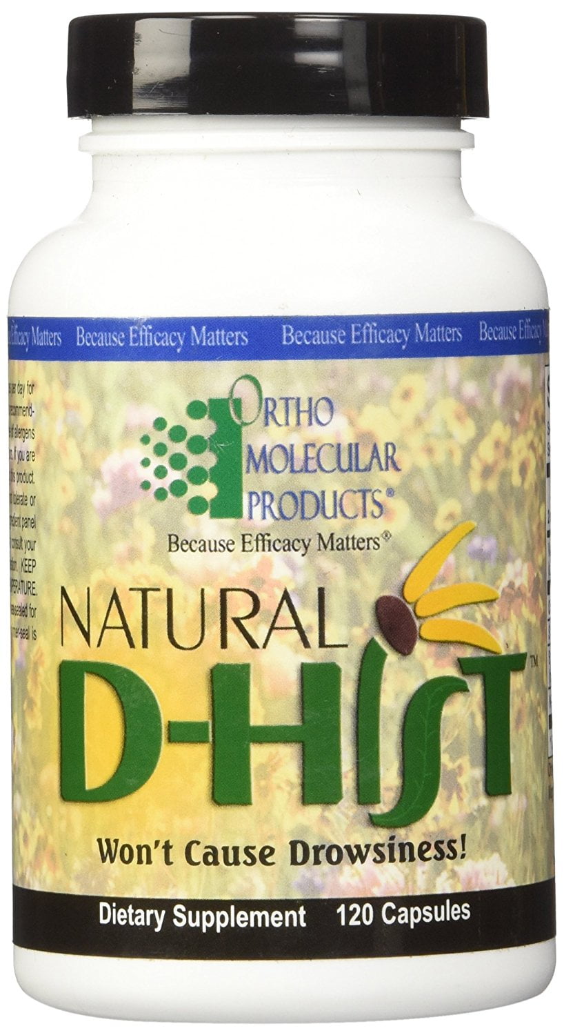 Ortho Molecular Products Natural D-Hist - 120 Capsules | Allergy Relief Formula with Quercetin, Bromelain, and N-Acetyl Cysteine for Nasal and Sinus Health