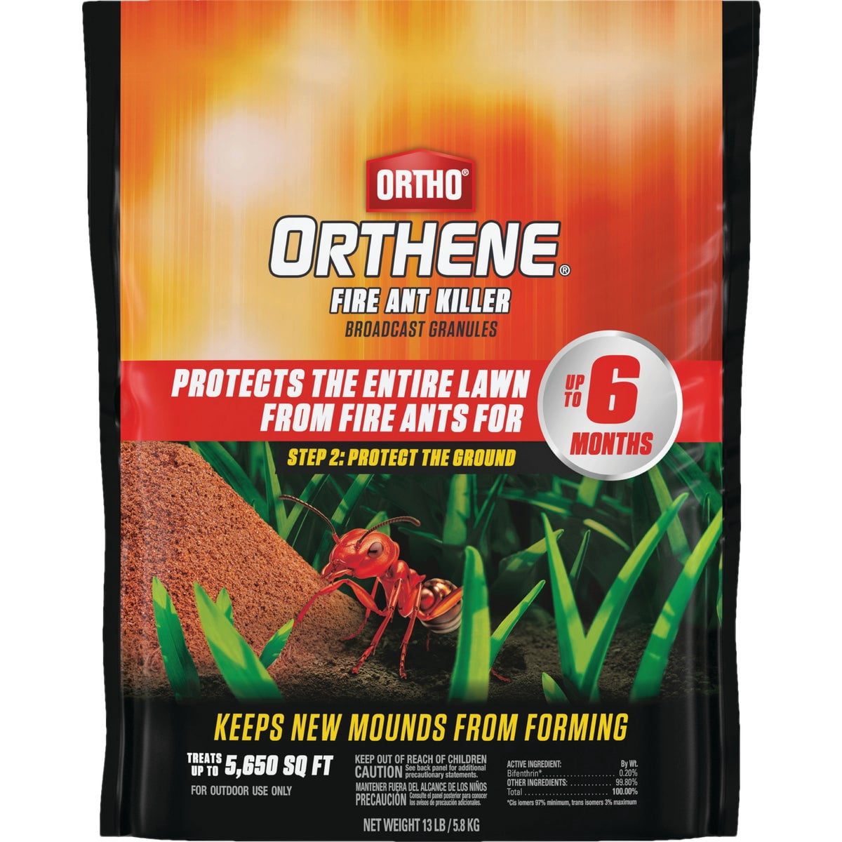 Ortho Orthene Fire Ant Killer Broadcast Granules - Up to 6 Month Protection, Prevents New Fire Ant Mounds, 13 lb.