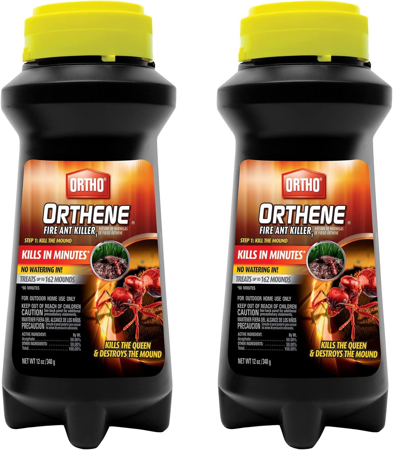 Ortho Orthene Fire Ant Killer - Long Lasting Protection, Mosquito, Ant, Roach, and Insect Killer Safe for Pets, Plants, Kids - 12 oz. (pack of 2 )