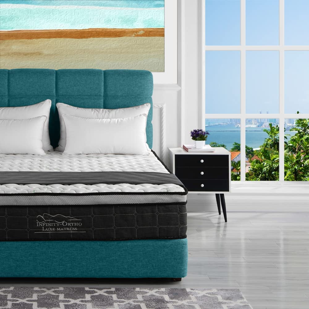 Essenza 12 Hybrid Latex And Innerspring Plush Mattress Ortho Sleep 12" Inch Memory Foam and Innerspring Hybrid Medium-Firm