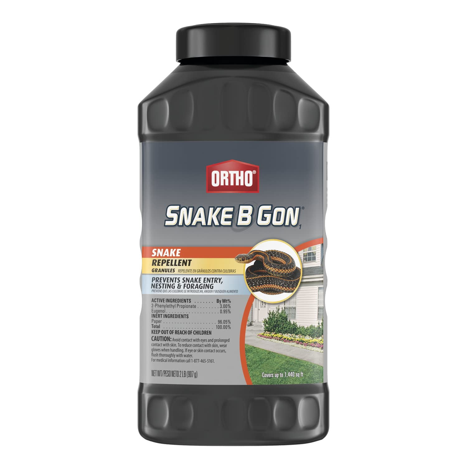 Ortho Snake B Gon1 HHA1- Snake Repellent Granules, No-Stink Formula, Covers Up to 1,440 sq. ft., 2 lbs.