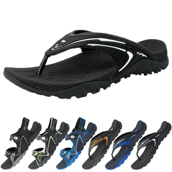 Ortho Unisex Flip Flops: 8507 Black White, EU41 (Women Size 10.5 - 11 / Men Size 9 - 9.5)