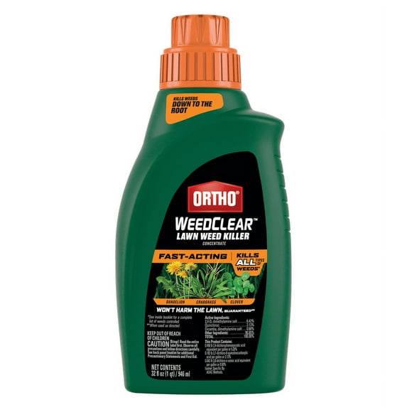 Ortho WeedClear Lawn Weed Killer Concentrate, Kills Crabgrass and Dandelion, 32 fl. oz.