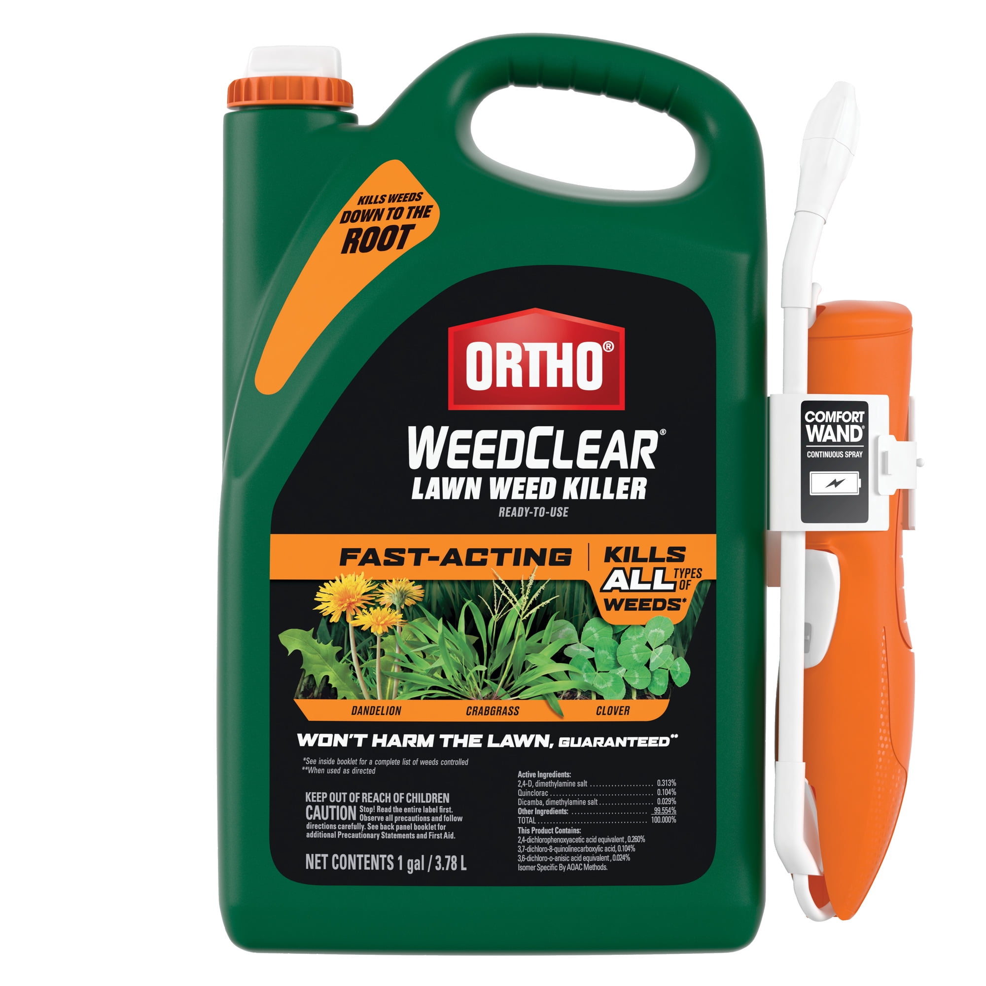 Ortho WeedClear Lawn Weed Killer ReadyToUse with Comfort Wand, Kills