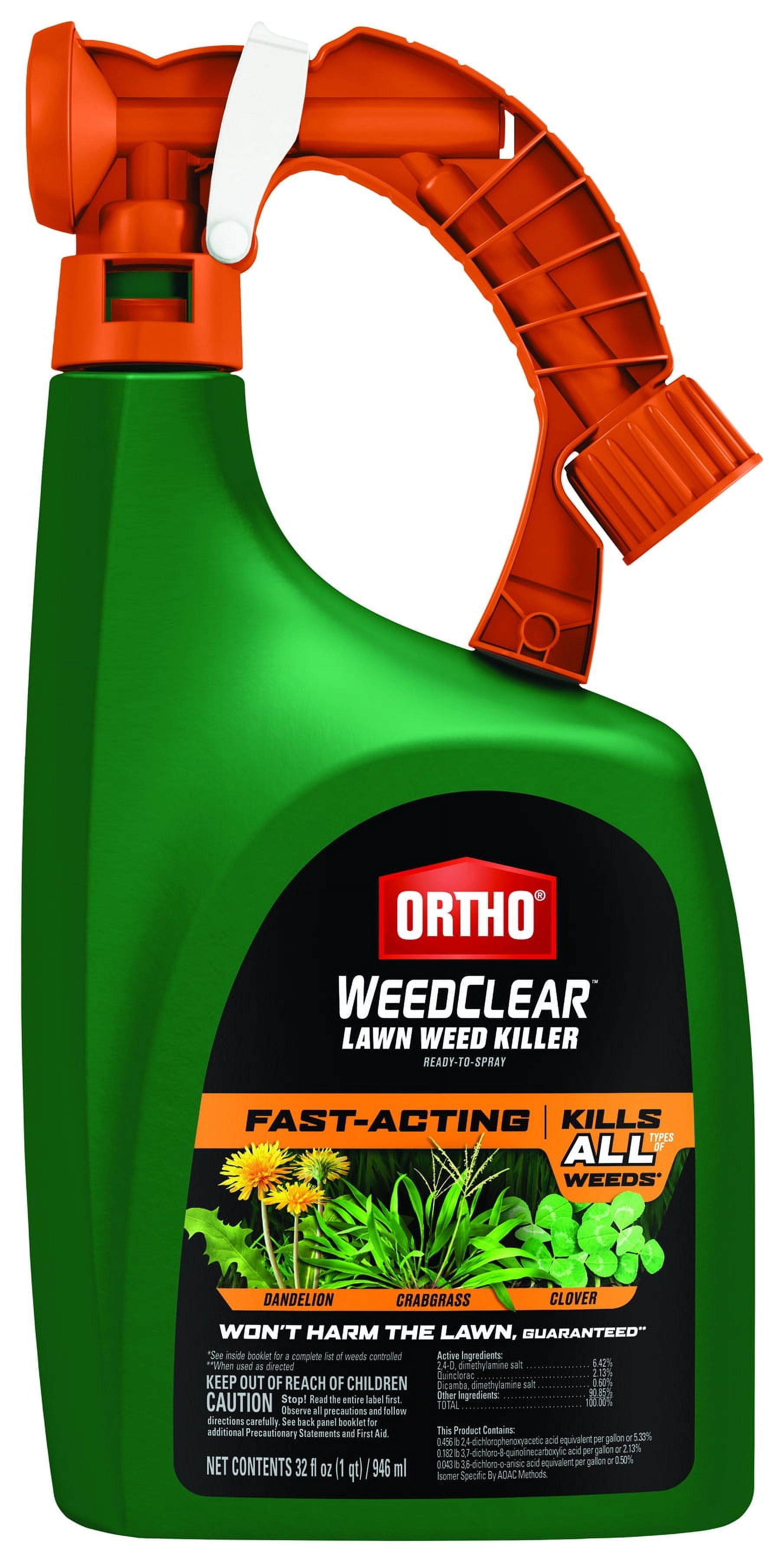 Ortho WeedClear Ready-to-Spray Crabgrass Weed Killer with Hose (North), 32 Oz.