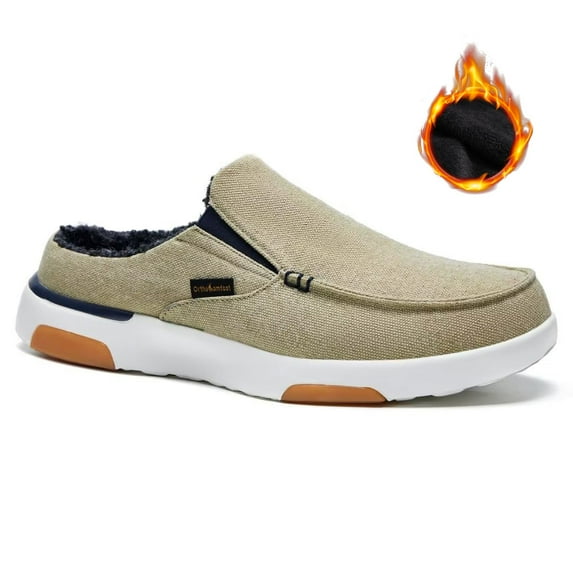 OrthoComfoot Comfortable Men's Loafers & Slip-Ons, Plantar Fasciitis, Foot and Heel Pain Relief, Orthopedic Casual Slippers Diabetic Bunions Boat Walking Shoes