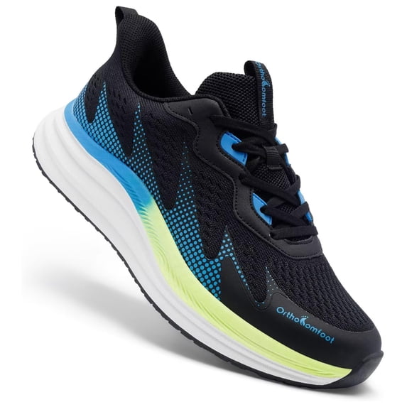 OrthoComfoot Men's Orthopedic Road Running Shoes: Comfortable Arch Support Athletic Sneakers for Walking, Training and Everyday Wear