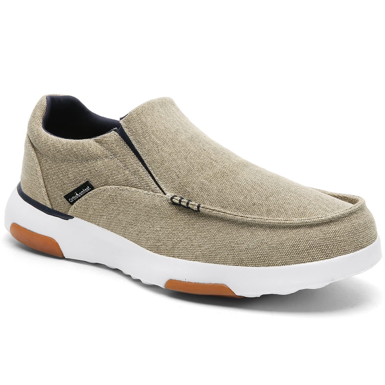 Men's Slip On Loafers,Arch Support Boat Shoes for Extra