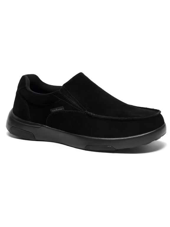 Mens Casual Orthopedic Walking Shoes with Arch Support, Suede Leather Dress Slip On Loafers for Plantar Fasciitis, Comfortable Slip Resistant Shoes for Foot and Heel Pain Relief