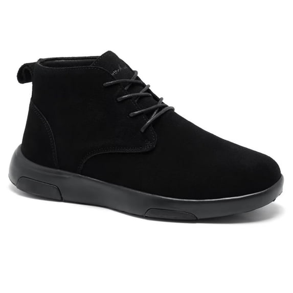 OrthoComfoot Mens Comfortable Boots with Arch Support, Genuine Leather Outdoor Dress Oxford Walking Shoes for Plantar Fasciitis, Orthopedic Ankle Boots for Foot Heel Pain Relief