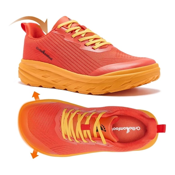 OrthoComfoot Orthopedic Men's Wide Shoes: Comfortable Arch Support Running Sneakers, Wide Toe Box Work Tennis Outdoor Walking Shoes
