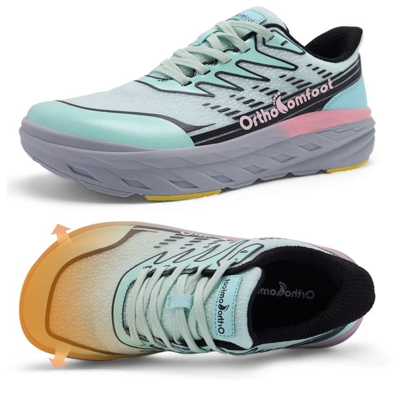 OrthoComfoot Women's Orthopedic Wide Walking Shoes: Comfortable Supportive Shoes for Walking and Everyday Wear