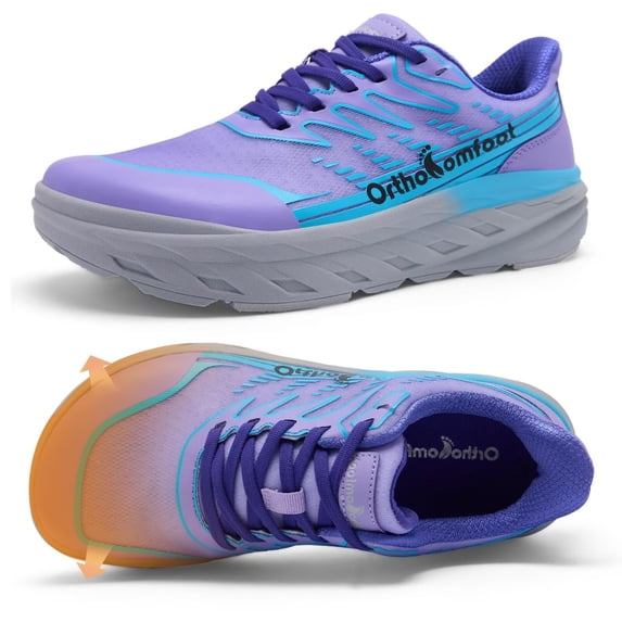 OrthoComfoot Women's Orthopedic Wide Walking Shoes: Comfortable Supportive Shoes for Walking and Everyday Wear