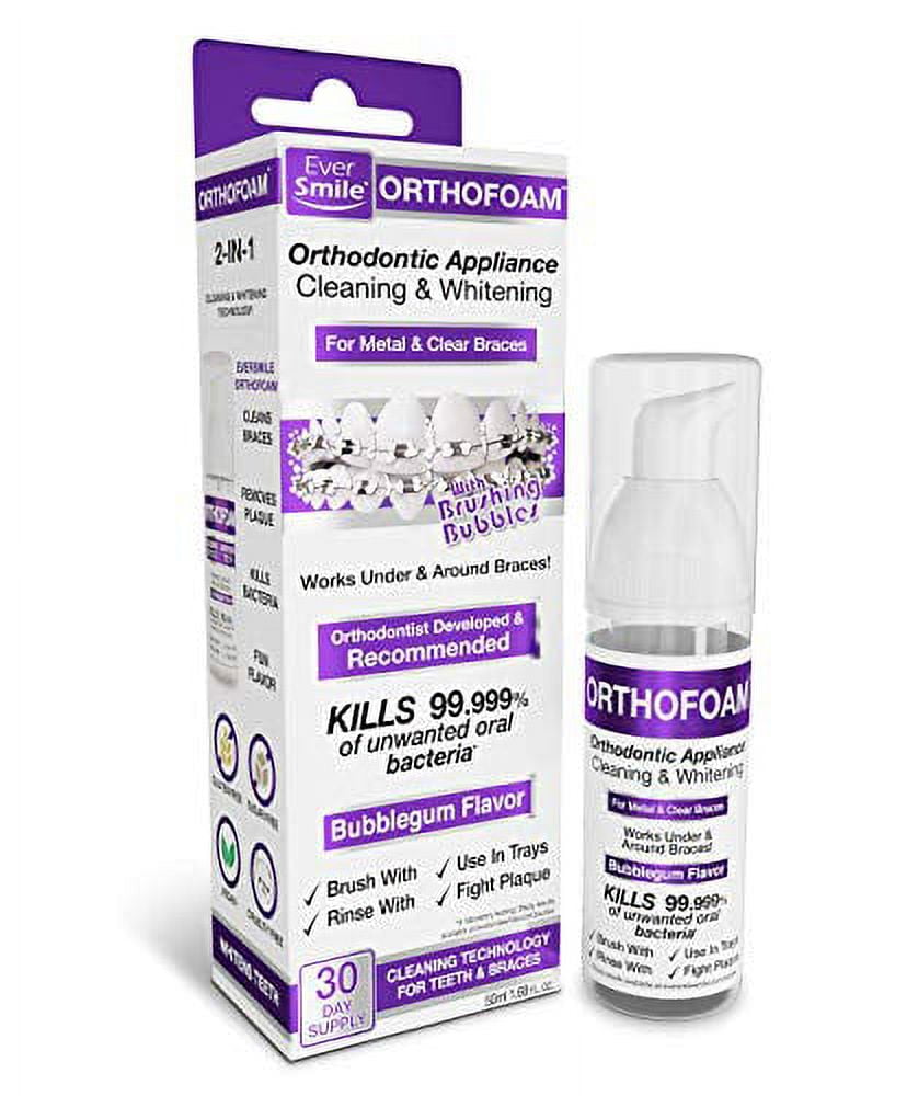 OrthoFoam Braces Cleaner Cleans Under Metal, Ceramic or Clear