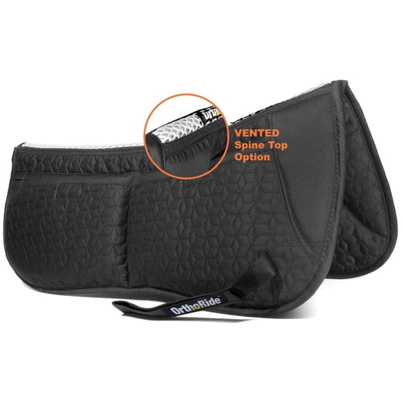 OrthoRide English Half Pad English Saddle Pad Quilted Correction Pad Adjustable 12 Memory Foam Inserts 4 Pockets Saddle Pads, Western Saddle, Dressage Half pad