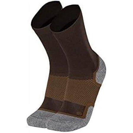 OrthoSleeve Wellness Compression Socks Crew Neuropathy Socks for Foot Pain, Brown/Small