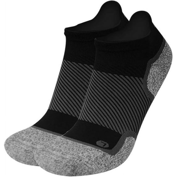 OrthoSleeve Wellness Compression Socks No Show Neuropathy Socks for Foot Pain, Black/2XLarge