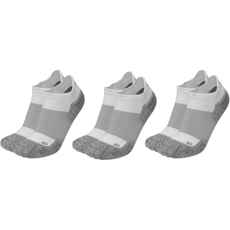 OrthoSleeve Wellness Compression Socks No Show Neuropathy Socks for Foot Pain, White/XLarge