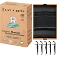 thumbnail image 1 of & Orthodontic Dental Floss Brushes, suitable for adults and children, 240 pieces, fluoride-free and chemical-free orthodontic dental floss brushes, suitable for use under archwires, charcoal dental f, 1 of 4