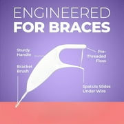 Orthodontic Flossers for Braces, 40 Count (Pack of 2), Ortho Picks for Adults & Kids, Fits Under Arch Wire, Non-Damaging, Encourage Flossing Habits