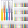 thumbnail image 1 of Orthodontic Interdental Brush Set, 100 Count Soft Teeth Gap Cleaners with Protective Caps, Multi-Size Dental Picks (Orange and Gray Mix), 1 of 7