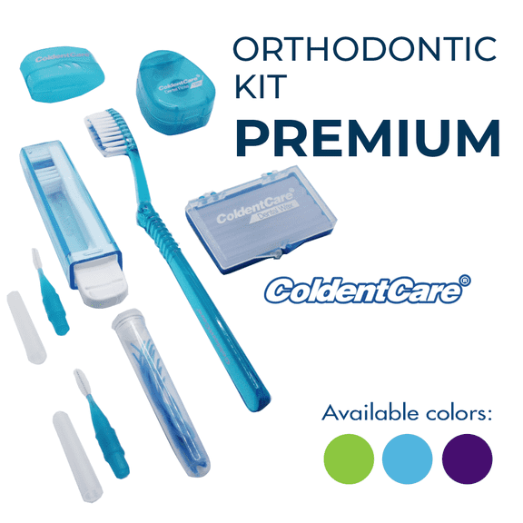 Orthodontic Oral Care Kit Case Premium - Blue