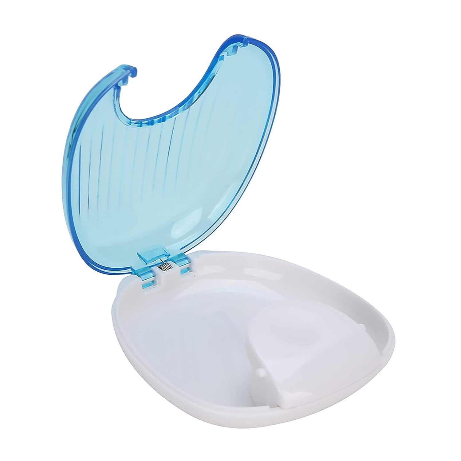 Orthodontic Retainer Case, Portable Waterproof Mouthpiece Denture Box Container, Travel Mouth Guard Case for Men Women(Sky blue on white)