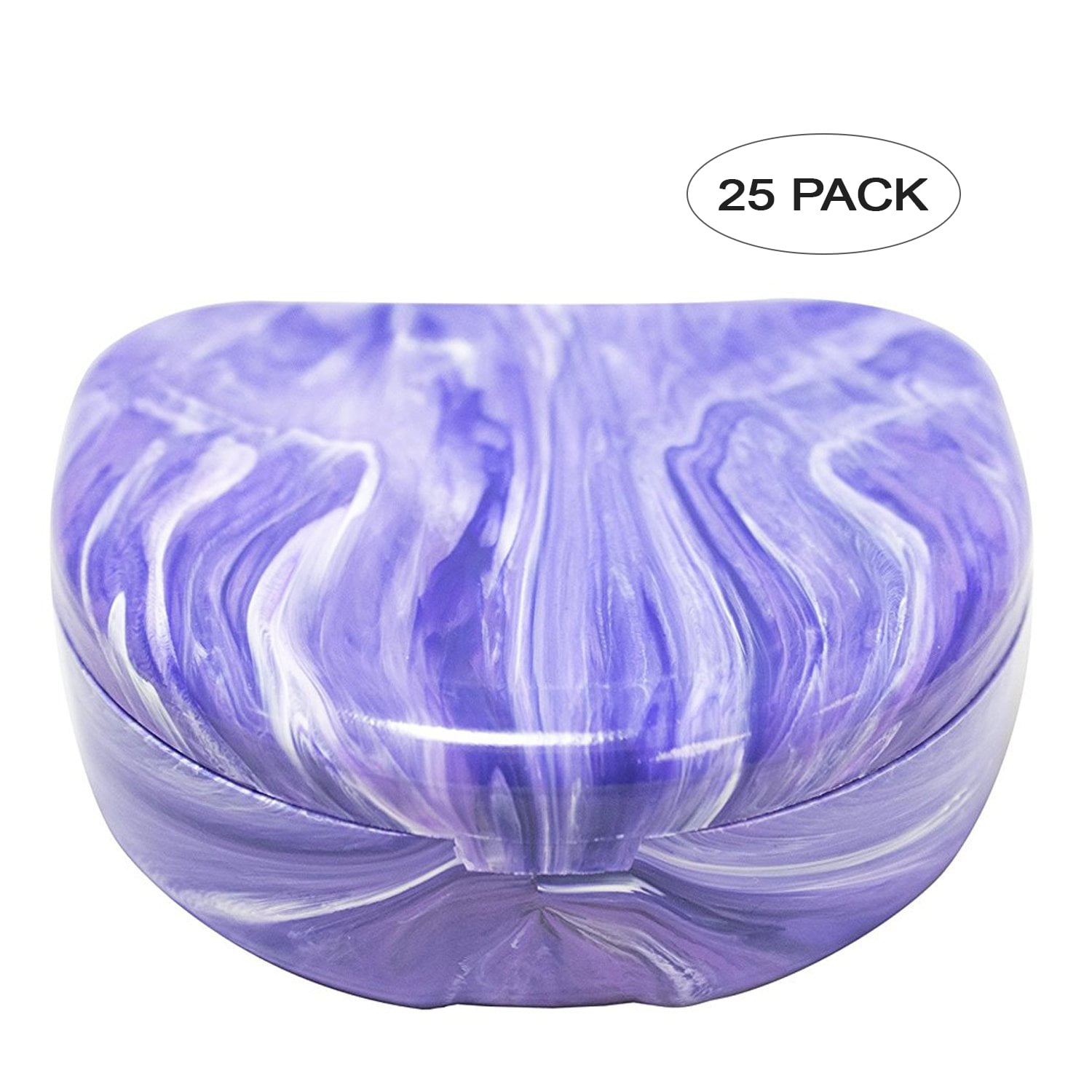 Orthodontic Retainer Case With Hinged Lid Snaps, Pack of 25  (Lavender Marble)