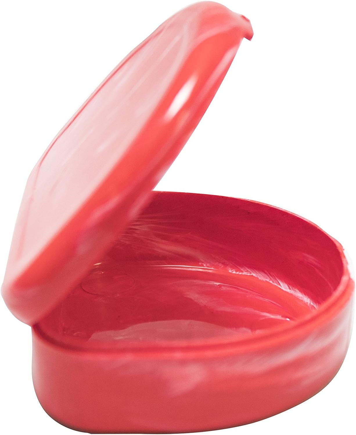 Orthodontic Retainer Case With Hinged Lid Snaps, Portable Denture Cases, Mouthguard Case for Retainer and Dentures (Red Marble)