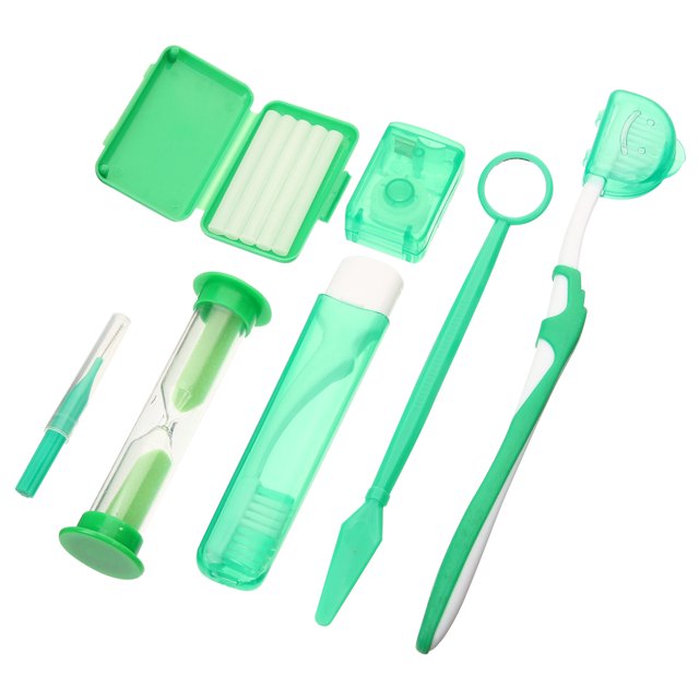 Orthodontic Set Oral Care Kit Braces Wax for Teeth Dental Floss Travel Toothbrush Plastic