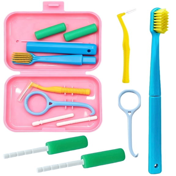 Orthodontic Kit with Case – Travel Kit for Cleaning, Includes Portable Toothbrush, Interdental Brushes, Tongue Scraper, Brace Remover, and Bite Block