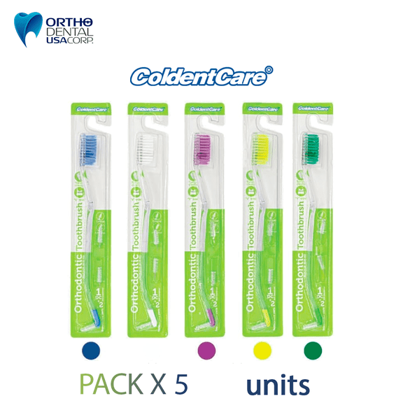 Orthodontic Toothbrush V-Shaped - Medium Bristle, Double Extreme - 1 count pack of 5