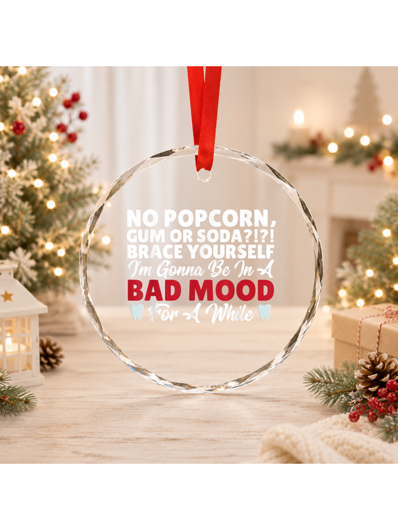 Orthodontics Brace Yourself Orthodontist Dental Teeth Braces Glass Ornament