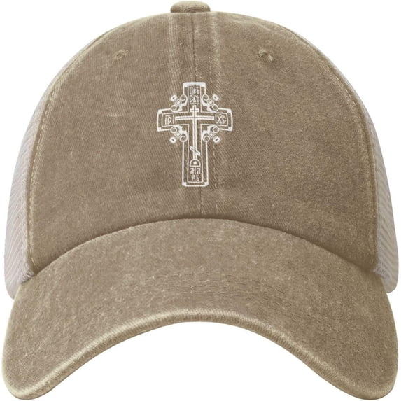 Orthodox Christian Cross Cowboy Hat Men Vintage Mesh Baseball Cap Women Dad Hat Sun Hat Trucker Hat Black