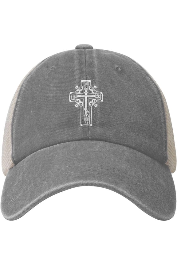 Orthodox Christian Cross Cowboy Hat Men Vintage Mesh Baseball Cap Women Dad Hat Sun Hat Trucker Hat Black