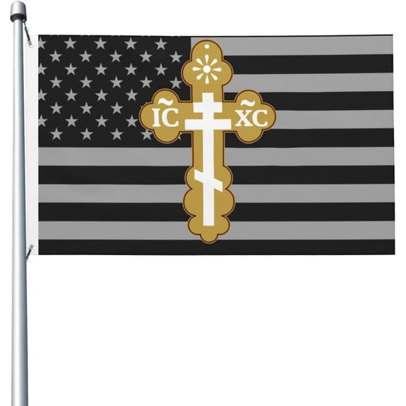 Orthodox Christian Cross Flag 3x5 Ft Outdoor Garden Flags Party Banner With 2 Grommets