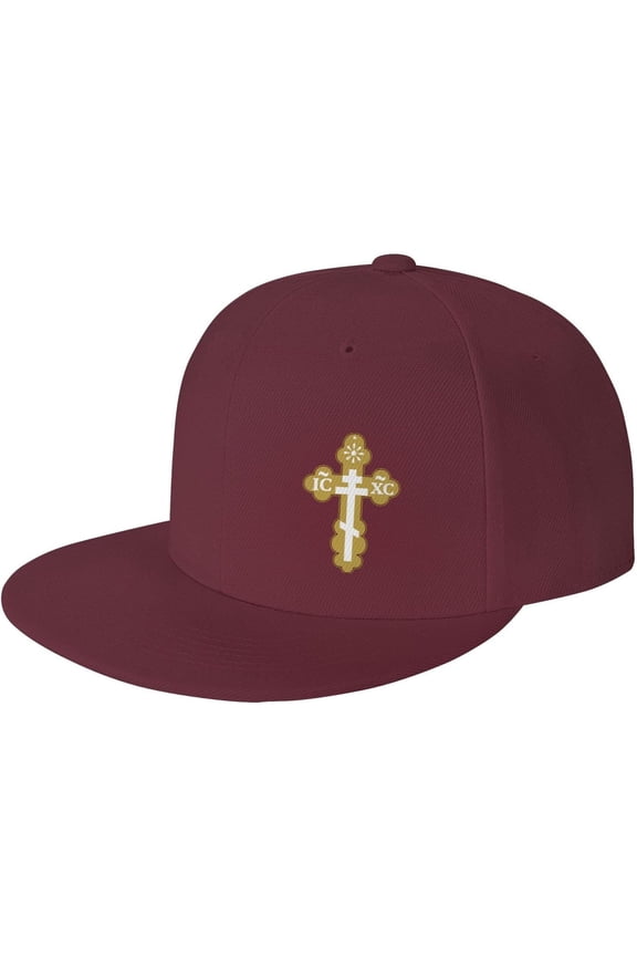 Orthodox Christian Cross Hat Snapback Baseball Cap Funny Flat Brim Visor Hats for Men Women