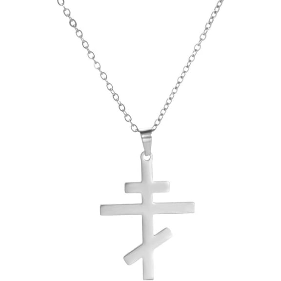 Orthodox Cross Pendant Necklace Stainless Steel Classic Cross Pendant Necklace Russian Orthodox Amulet Jewellery Religious Necklace