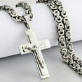 thumbnail image 1 of Orthodox Crucifix Jesus Christ Cross Pendant Necklace 14K Yellow Gold Byzantine Chain Necklaces Jewelry for Men, 1 of 11
