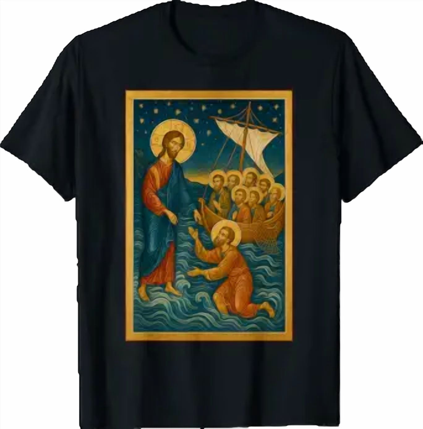 Orthodox Icon Of Jesus Walking On The Water T-Shirt - Walmart.com