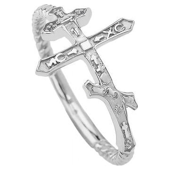 Orthodox Sideways Cross Ring in Sterling Silver