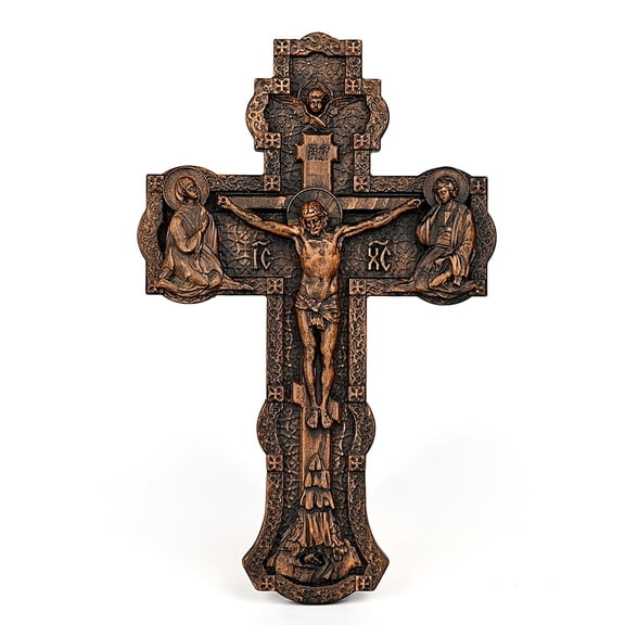 Orthodox religious carved cross wall cross wall hanging decoration carved from natural wood Orthodox gift