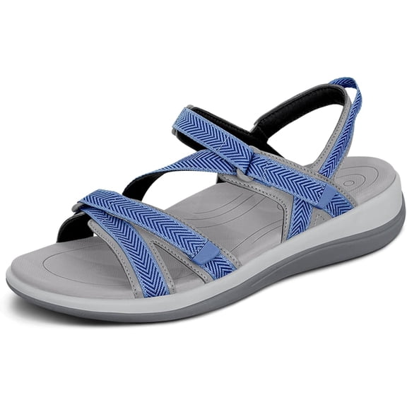 Orthofeet Women Orthopedic Lake Blue Adjustable Water Friendly Sandal