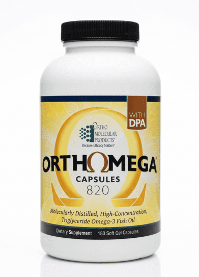 Ortho Molecular Products Orthomega 820 – High Potency Omega-3 Fish Oil (180 Softgels) – EPA, DHA & DPA for Heart, Brain & Joint Support