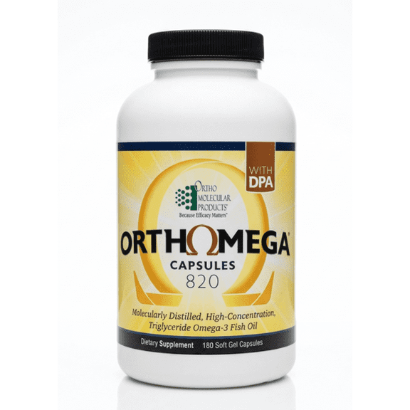 Ortho Molecular Products Orthomega 820 – High Potency Omega-3 Fish Oil (180 Softgels) – EPA, DHA & DPA for Heart, Brain & Joint Support